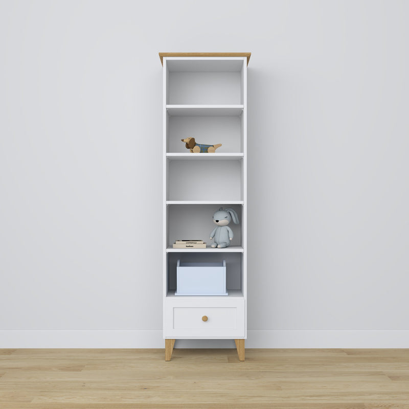 Wooden shelf 1S 57 Scandi white / oak
