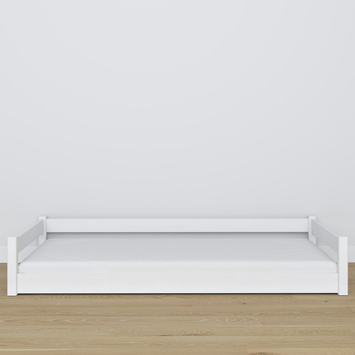 Wooden low bed N01 white