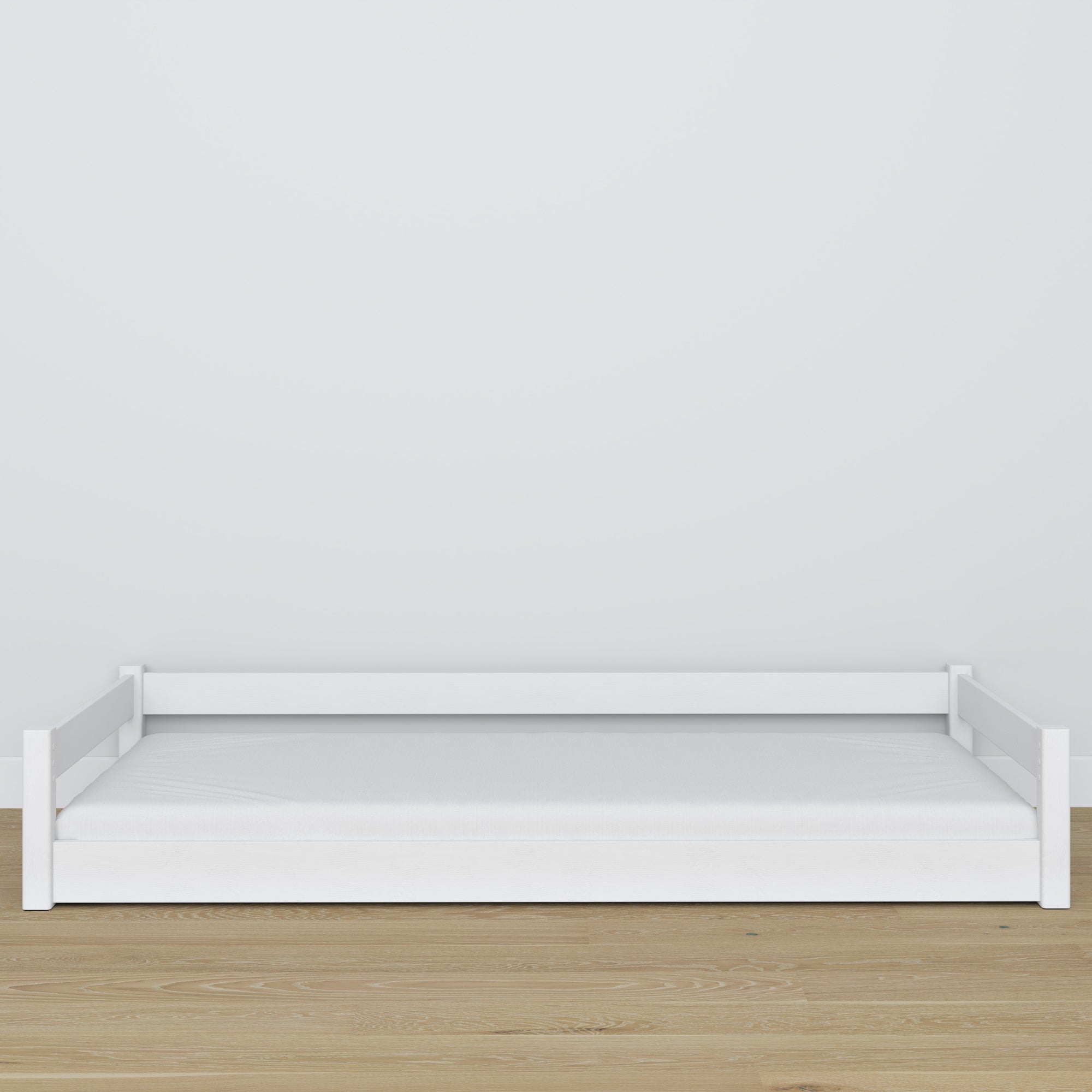 Wooden low bed N01 white