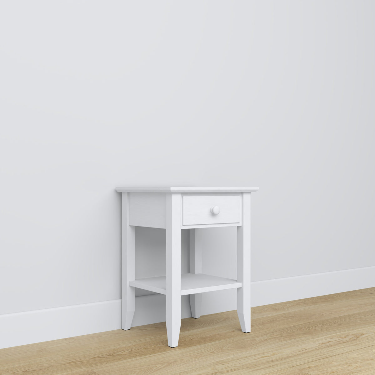 Wooden bedside table 1S N01 Scandi white