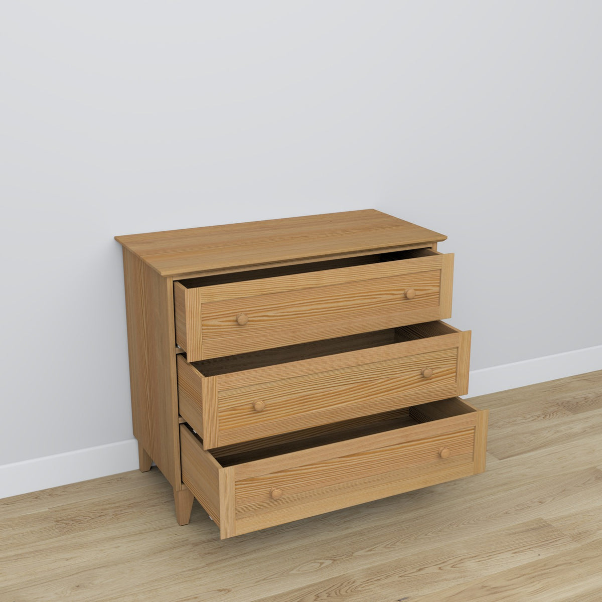 Pine chest of drawers 3S 105 Scandi natural pine