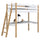 White and Oak Wooden Loft Bed with Desk – Children’s Room, Scandi Nizio