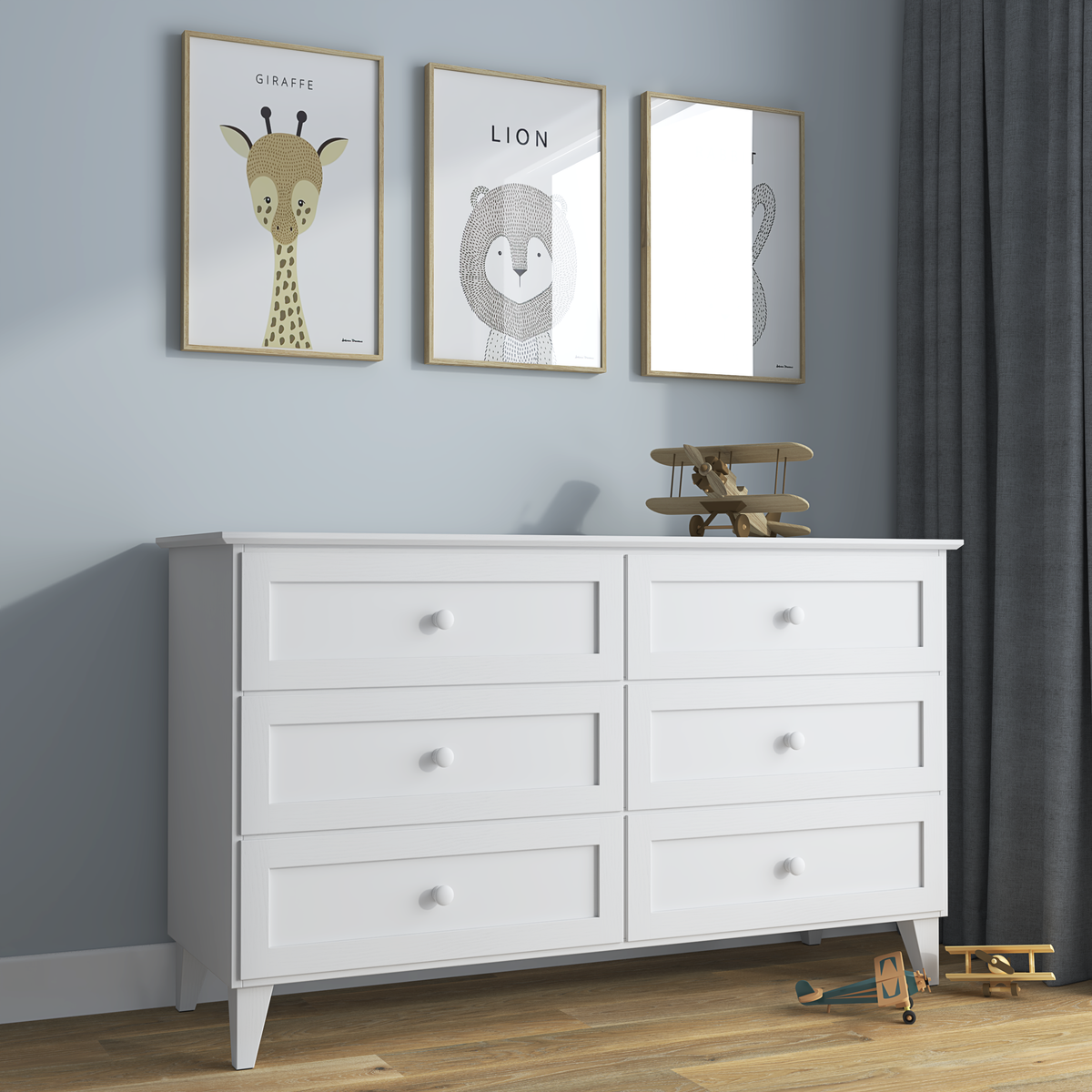 Wooden chest of drawers 6S 154 Scandi white