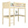 Clear Pine Wooden Loft Bed with Desk – Children’s Room, Scandi Nizio