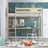 Medziposchodová posteľ bielený dub s písacím stolom - pracovňa pod spálňou, dub