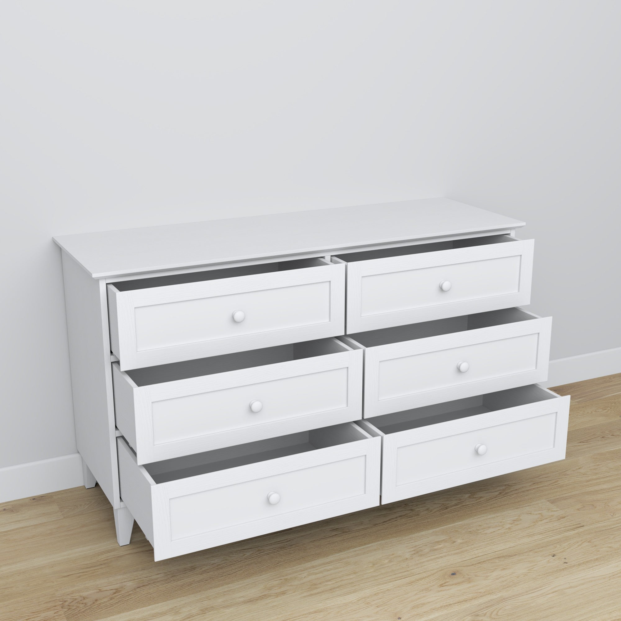 Wooden chest of drawers 6S 154 Scandi white