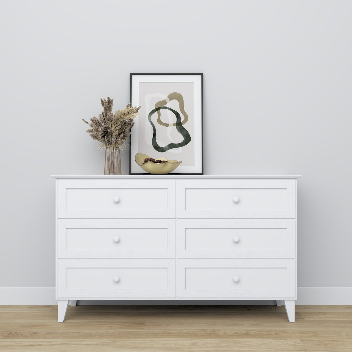 Wooden chest of drawers 6S 154 Scandi white