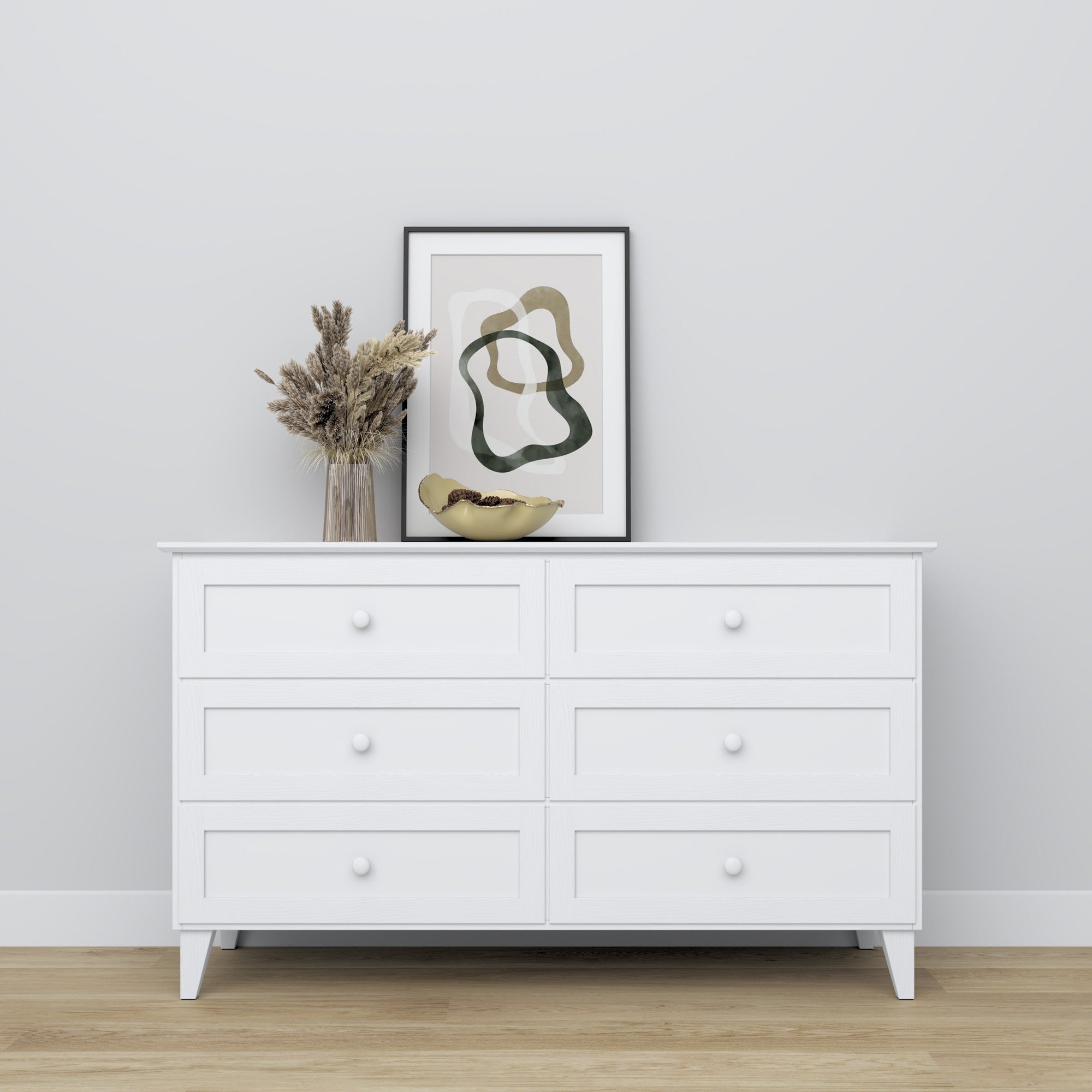 Wooden chest of drawers 6S 154 Scandi white