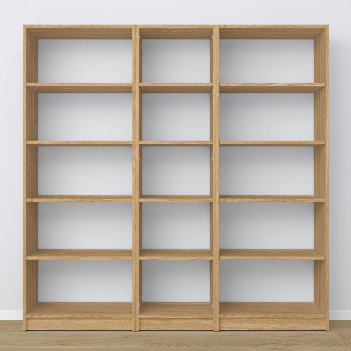 Prírodný dubový regál - dubové spoje, detailný záber na kvalitu spracovania
