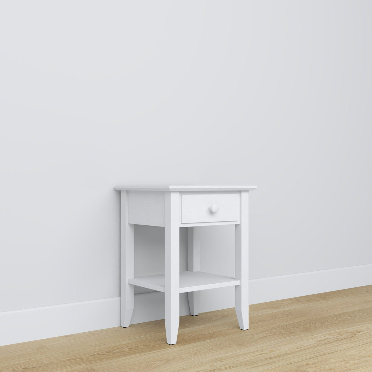 Wooden bedside table 1S N01 Scandi white