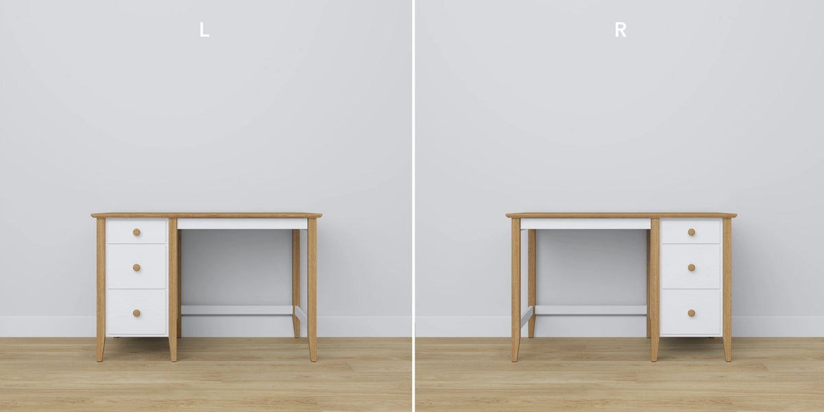 Wooden desk 3S Scandi white / natural oak