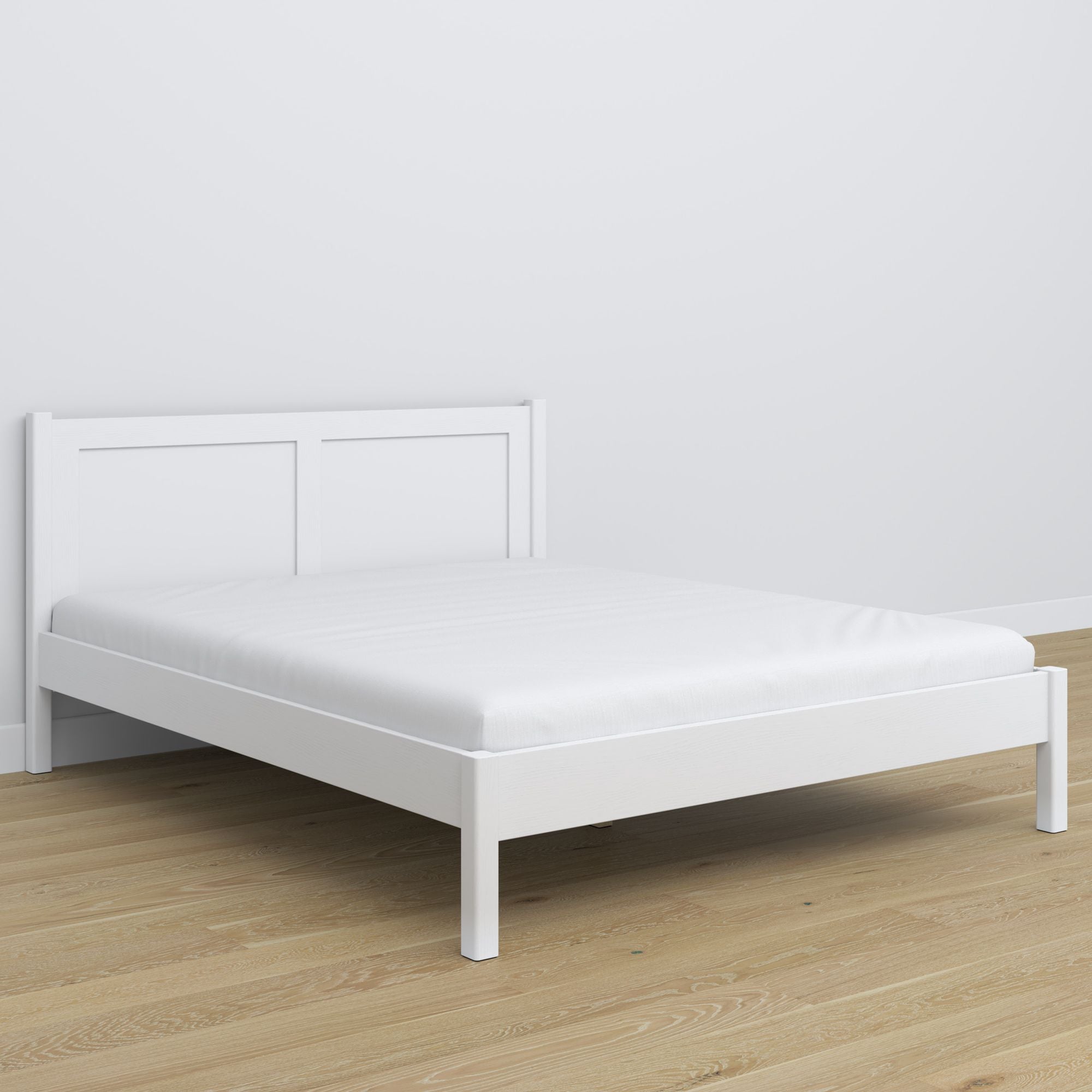 Łóżko podwójne N02 biały – aranżacja sypialni, Nizio Home