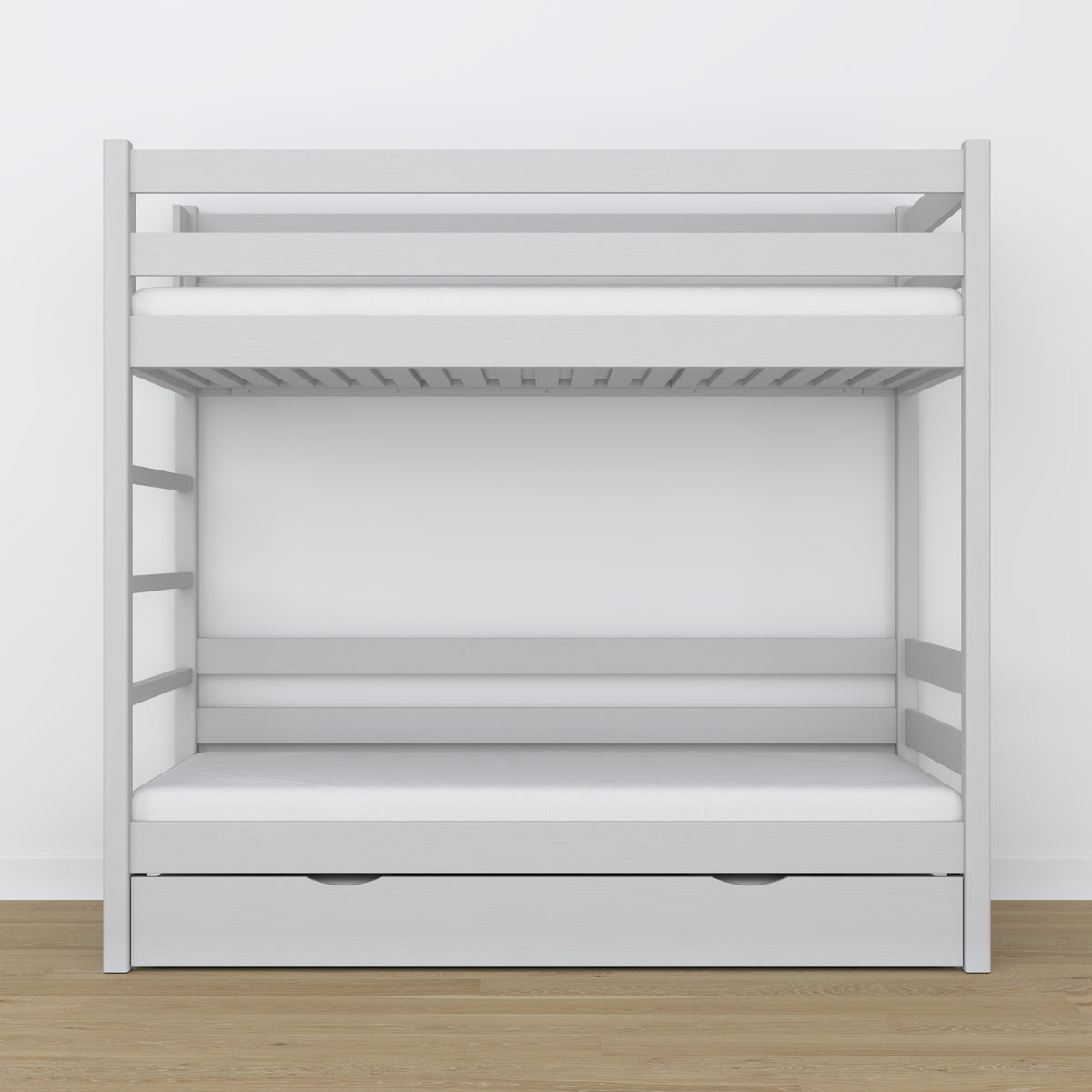 Grey Wooden Bunk Bed – Interior of Mattress Drawer, Children’s Room