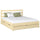 Wooden double bed with drawer N01 clear pine