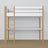 Łóżko na antresoli z biurkiem N05 biało dębowy – widok z boku