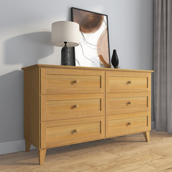 Pine chest of drawers 6S 154 Scandi natural pine