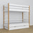 White and Oak Wooden Bunk Bed with Mattress Drawer – Room Arrangement