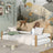 Wooden low bed N01 white / oak