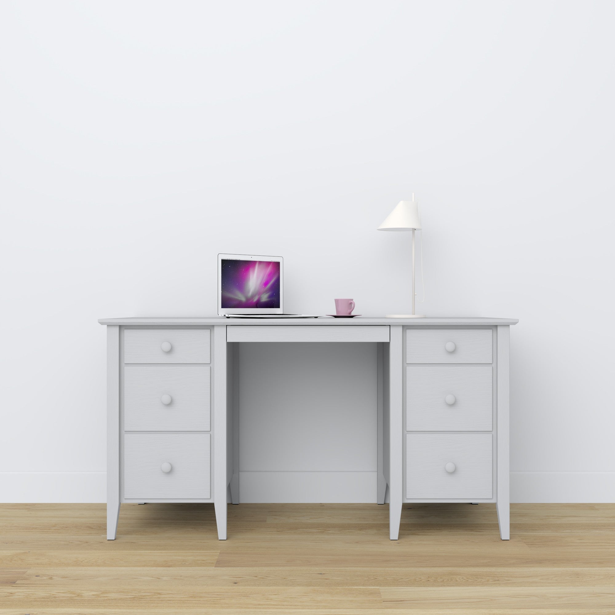 Wooden desk 6S Scandi grey
