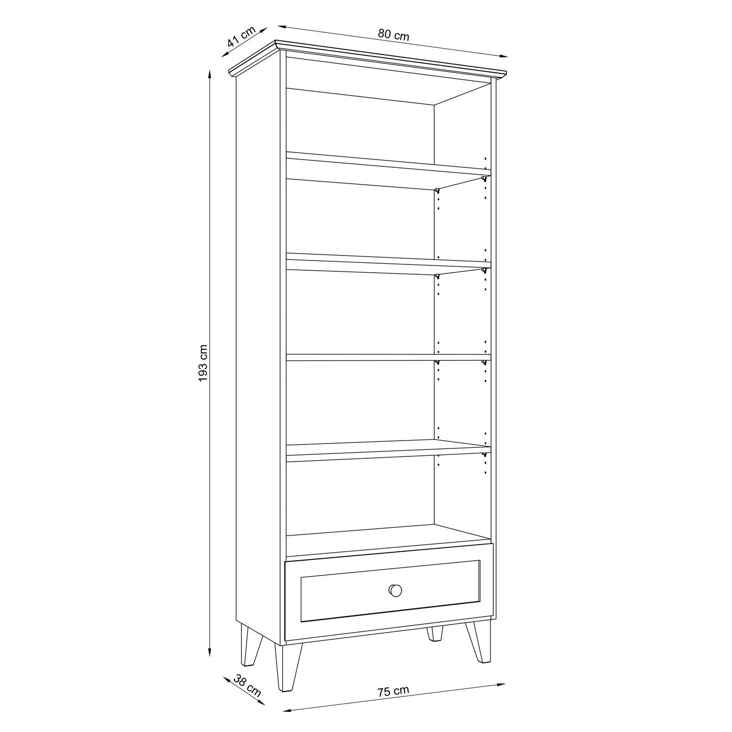 Oak shelf 1S 80 Scandi oak natural