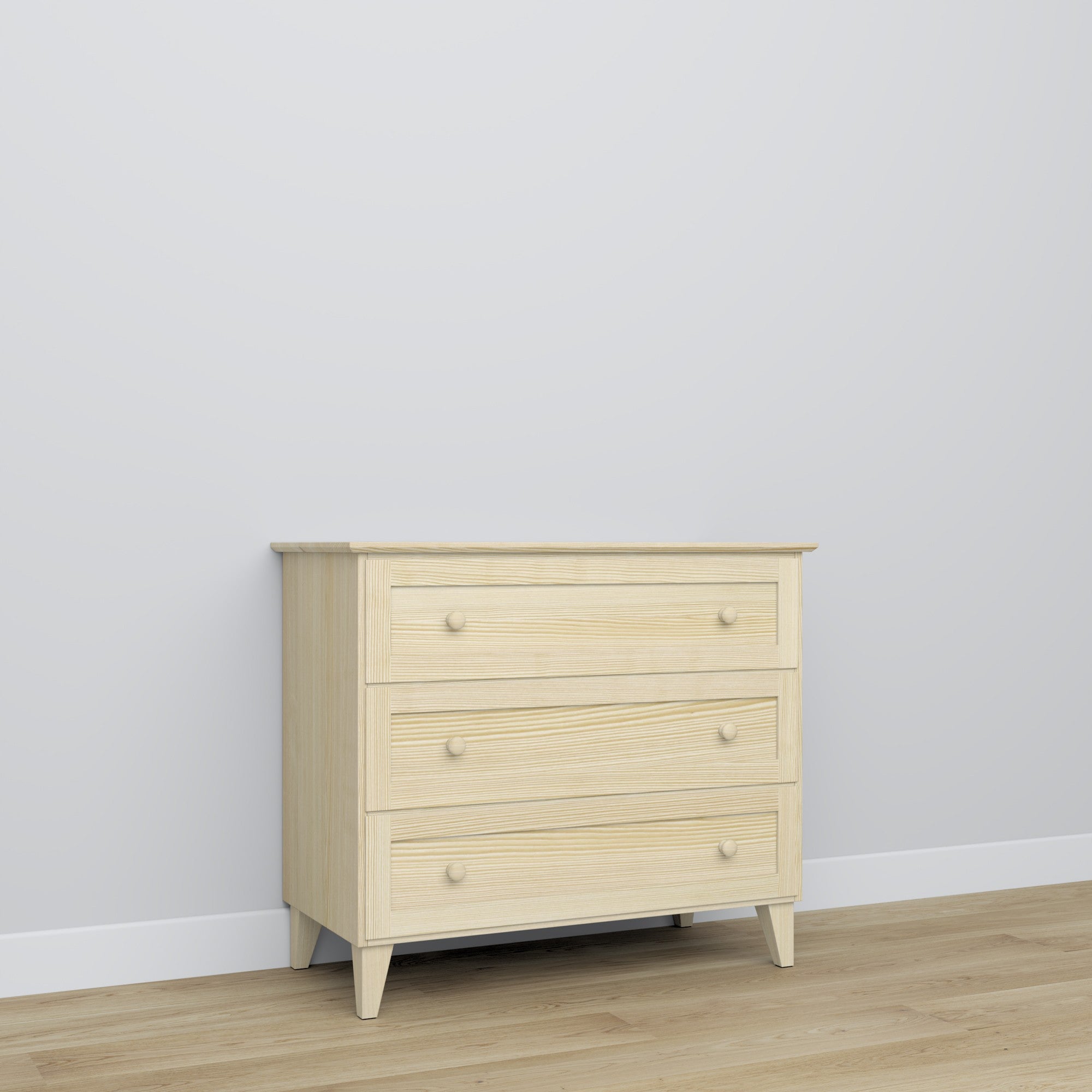 Pine chest of drawers 3S 105 Scandi clear pine