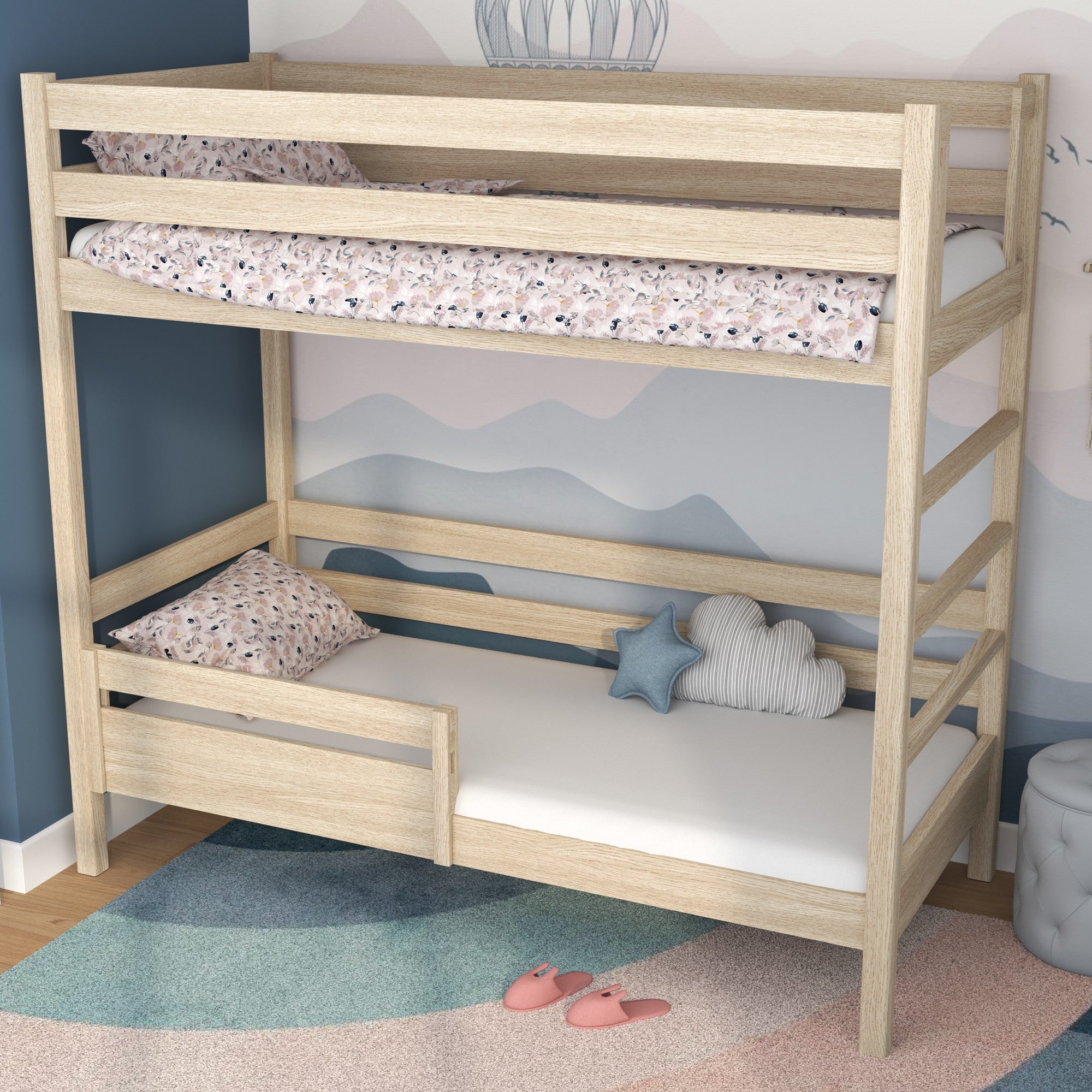 Drevený bielený dub ochrana proti vypadnutiu - montáž, Nizio Home