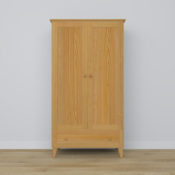 Pine wardrobe 2D1S Scandi natural pine