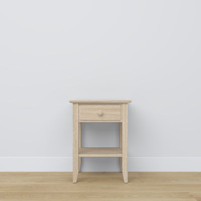 Oak bedside table 1S N01 Scandi oak bleached