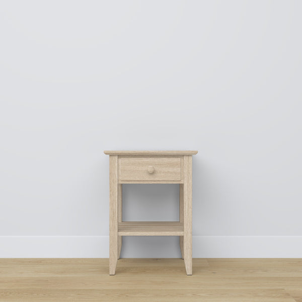 Oak bedside table 1S N01 Scandi oak bleached