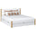 Wooden double bed with drawer N01 white / oak