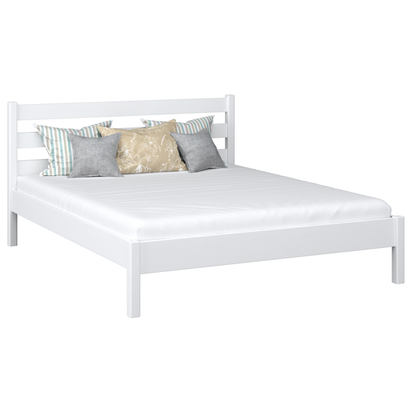 Wooden double bed N01 white