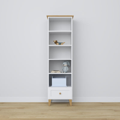 Wooden shelf 1S 57 Scandi white / oak