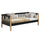 Drewniane łóżko sofa N03 czarny / dąb naturalny – widok ogólny, lite drewno
