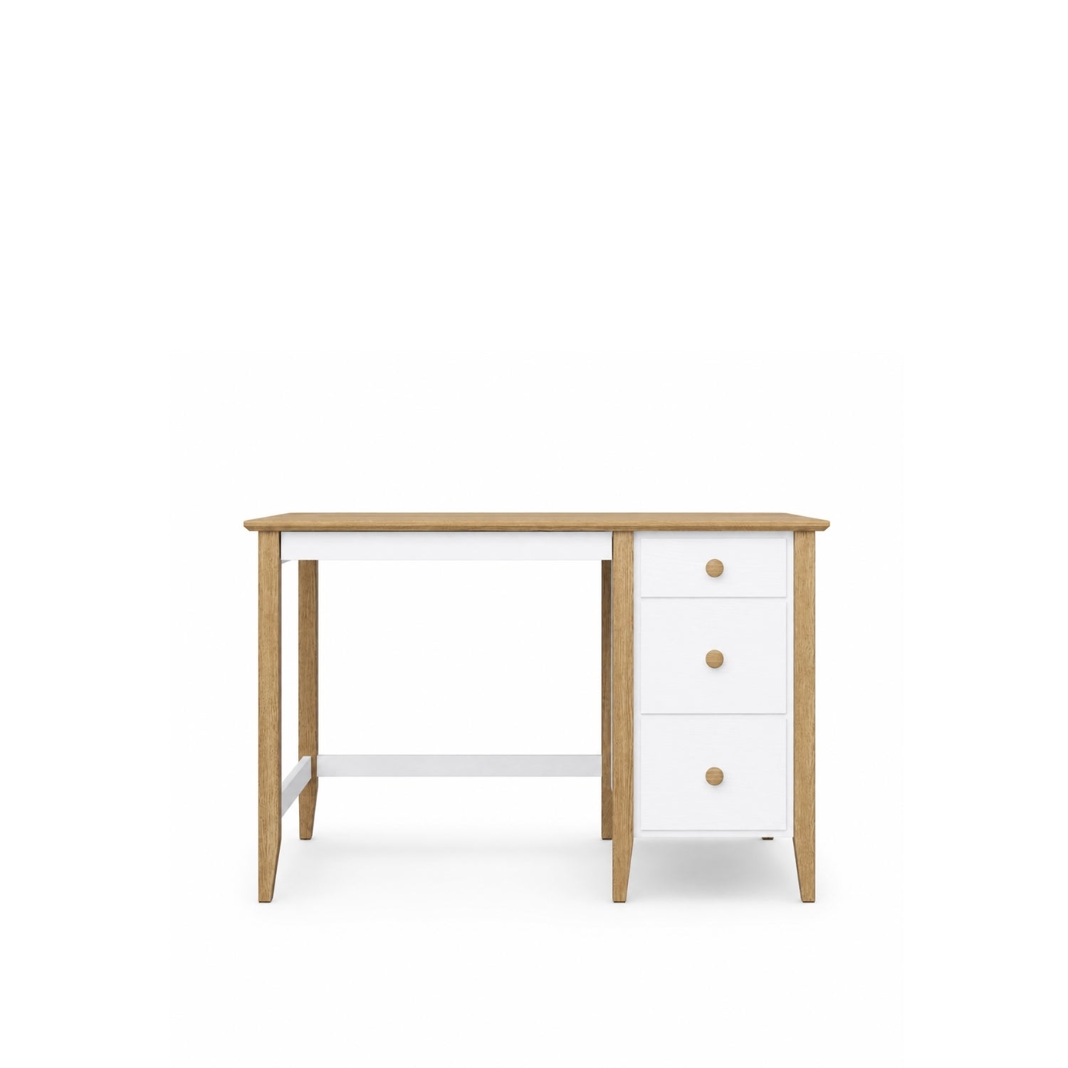 Drevený písací stôl 3S Scandi biela / prírodný dub
