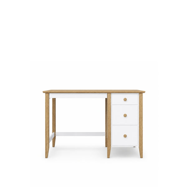Wooden desk 3S Scandi white / natural oak