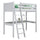 Grey Wooden Loft Bed with Desk – Children’s Room, Scandi Nizio