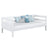 Drewniane łóżko sofa N01 biały – widok ogólny, lite drewno sosnowe