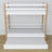 White and Oak Bunk Bed – Wooden Slatted Frame, Mattress Drawer