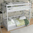 Grey Bunk Bed for Children – Mattress Drawer, Wooden, Nizio