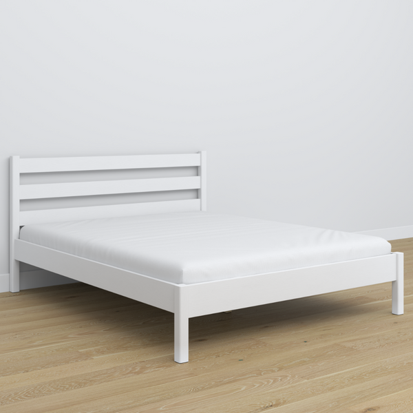 Wooden double bed N01 white