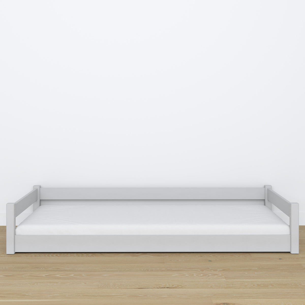 Wooden low bed N01 grey