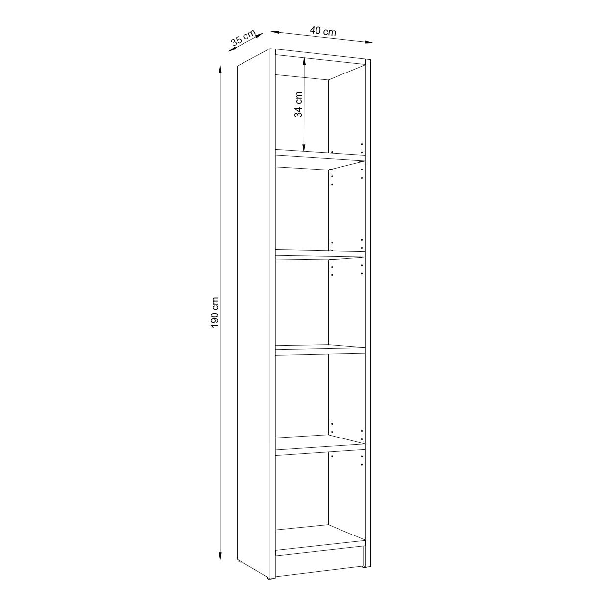 Wooden shelf N01 grey