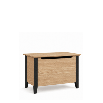 Kufor z dubu Scandi, dub prírodný / čierna