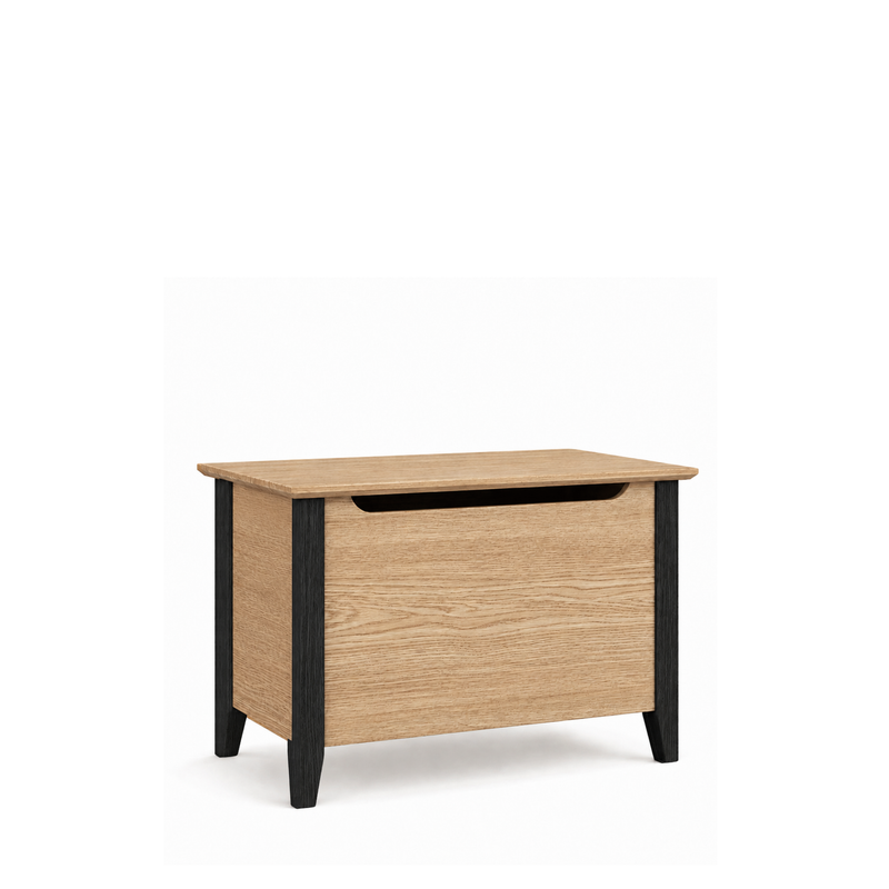 Kufor z dubu Scandi, dub prírodný / čierna