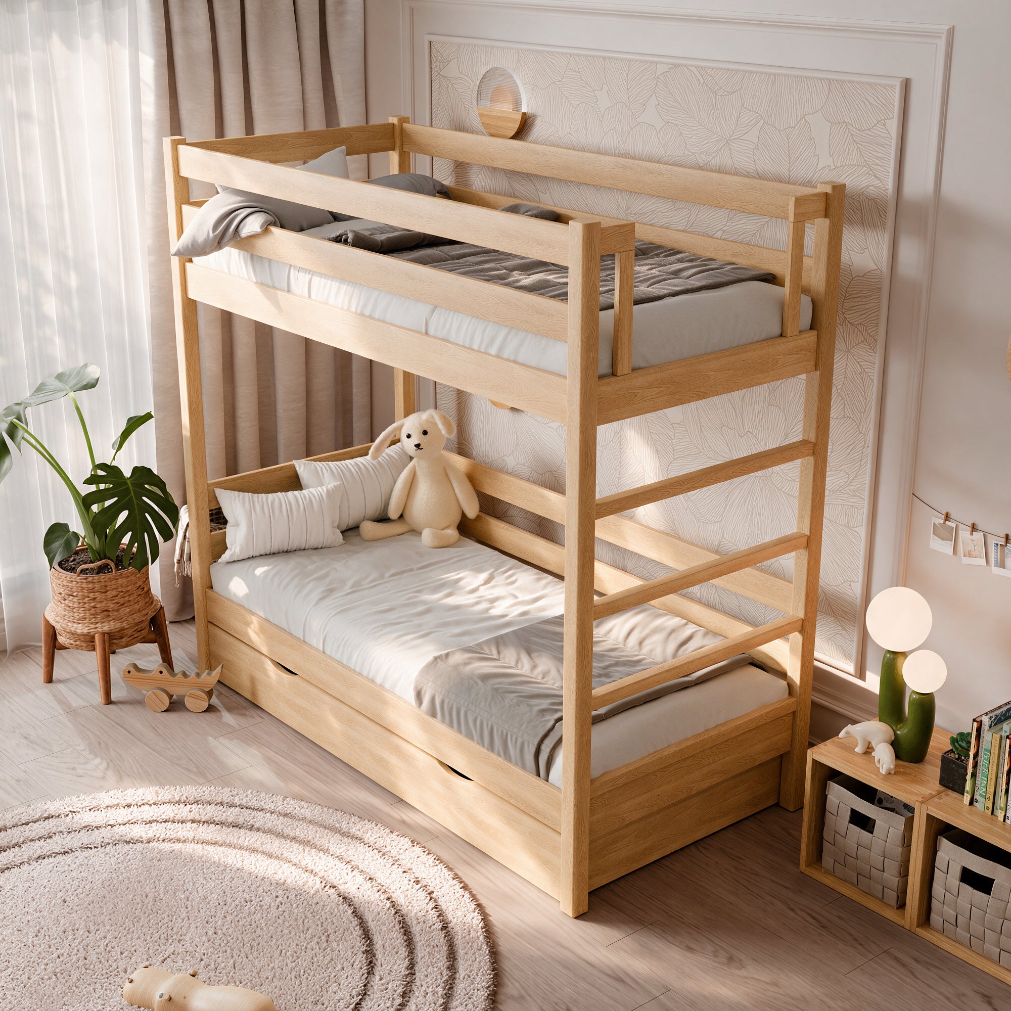 Beliche de carvalho com gaveta N03 em carvalho natural