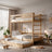 Oak bunk bed with mattress drawer N03 oak natural