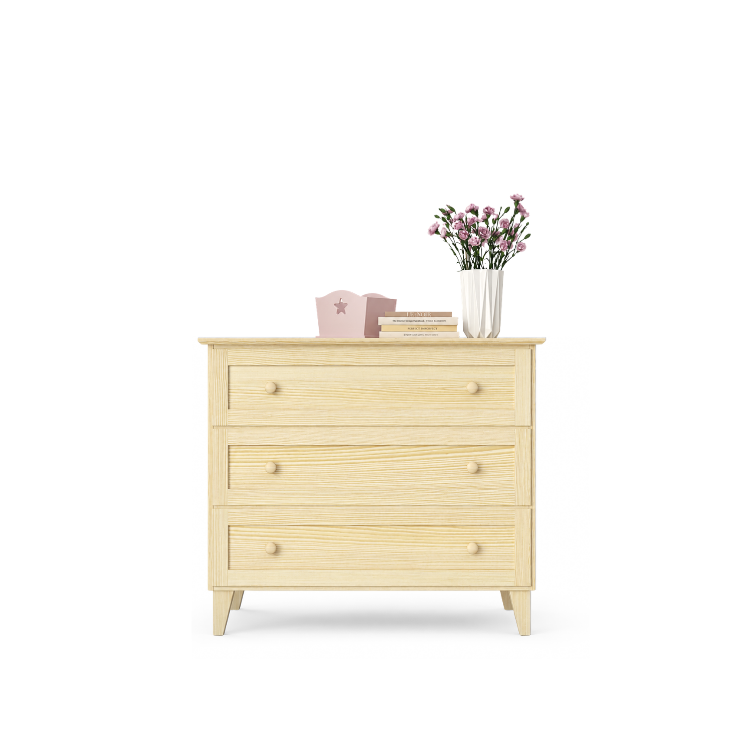 Pine chest of drawers 3S 105 Scandi clear pine