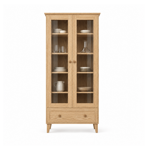 Oak display cabinet 1S 90 Scandi oak natural
